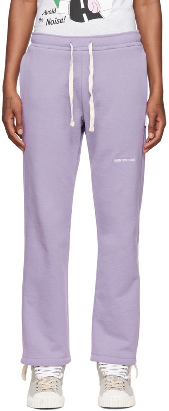 Photo: Saintwoods Purple Embroidered Lounge Pants