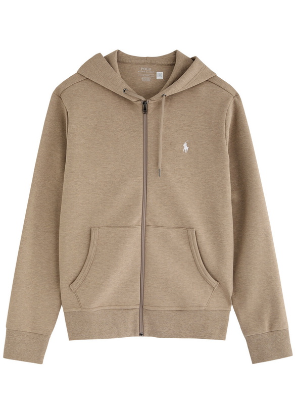 Photo: Polo Ralph Lauren Logo Hooded Jersey Sweatshirt Beige
