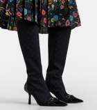 Gucci Savoy Horsebit GG canvas knee-high boots