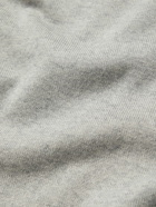 Mr P. - Striped Cotton and Merino Wool-Blend Half-Zip Sweater - Gray