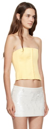 GUIZIO Yellow Satin Corset