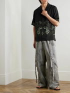 MANAAKI - Camp-Collar Printed Lyocell-Twill Shirt - Black
