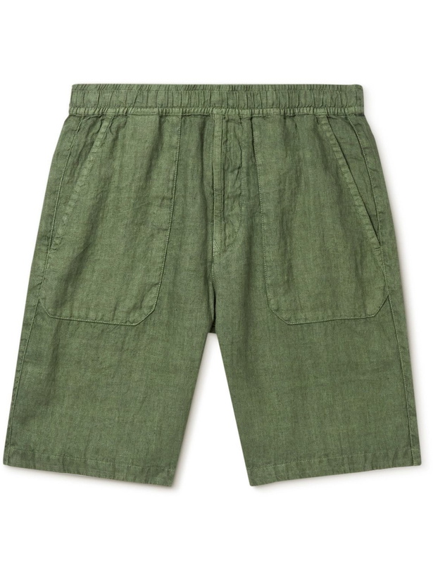 Photo: Stone Island - Straight-Leg Logo-Appliquéd Linen Bermuda Shorts - Green