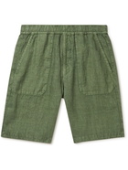 Stone Island - Straight-Leg Logo-Appliquéd Linen Bermuda Shorts - Green