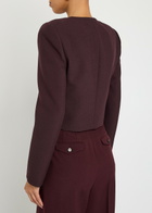 Chloe Darted Cropped Wool Jacket Purple