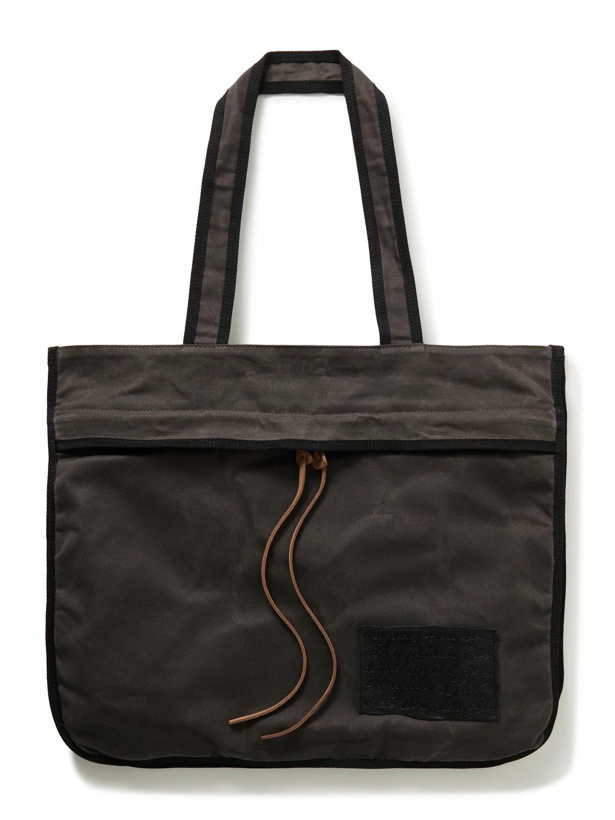 Photo: Acne Studios - Andemer Logo-Appliquéd Waxed Cotton-Canvas Tote Bag