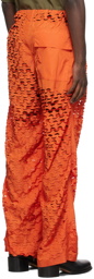 Dries Van Noten Orange Perforated Trousers
