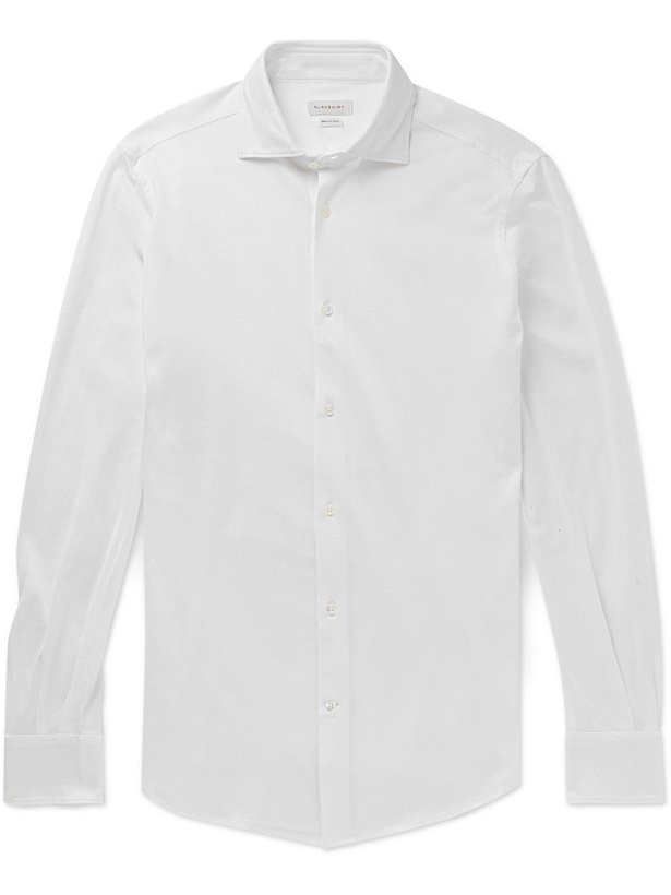 Photo: Incotex - Slim-Fit Cutaway-Collar Textured Cotton-Jersey Shirt - White