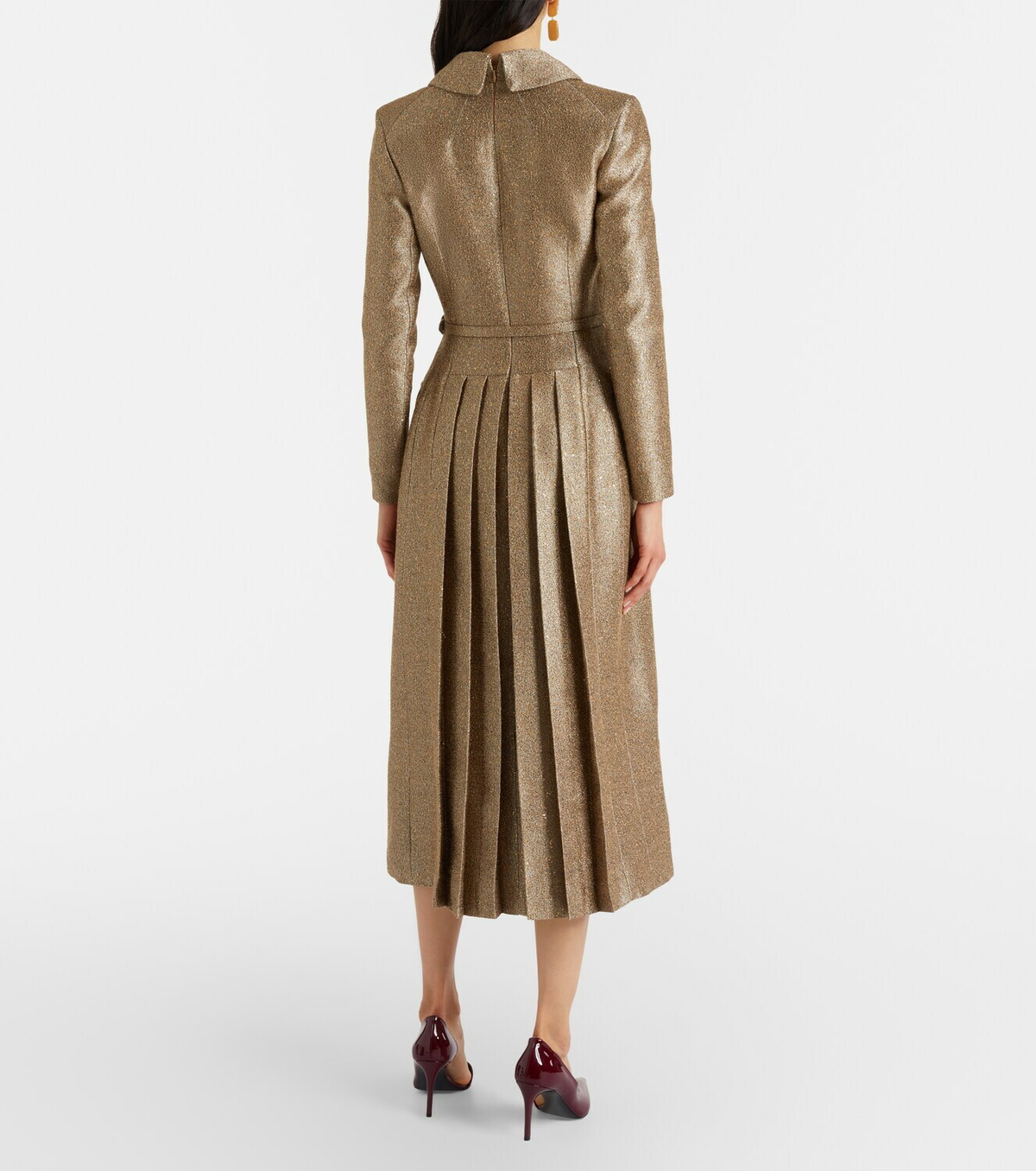 Emilia Wickstead Kalonice belted sequined tweed midi dress