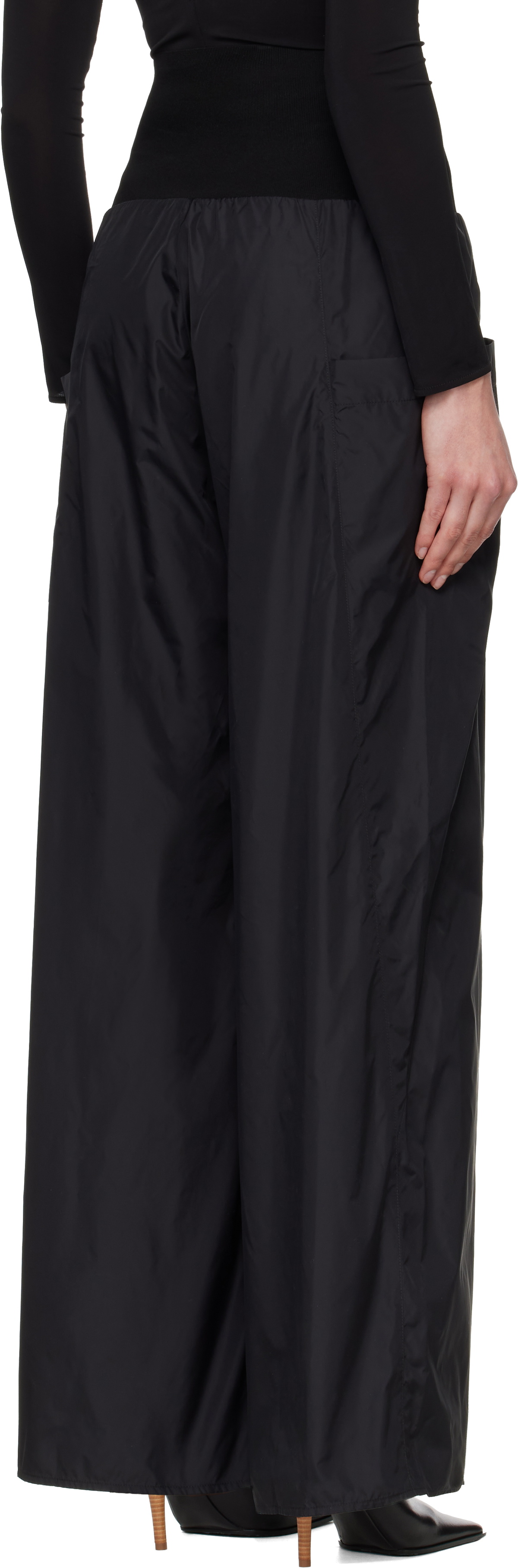 ALAÏA Black Nylon Track Pants