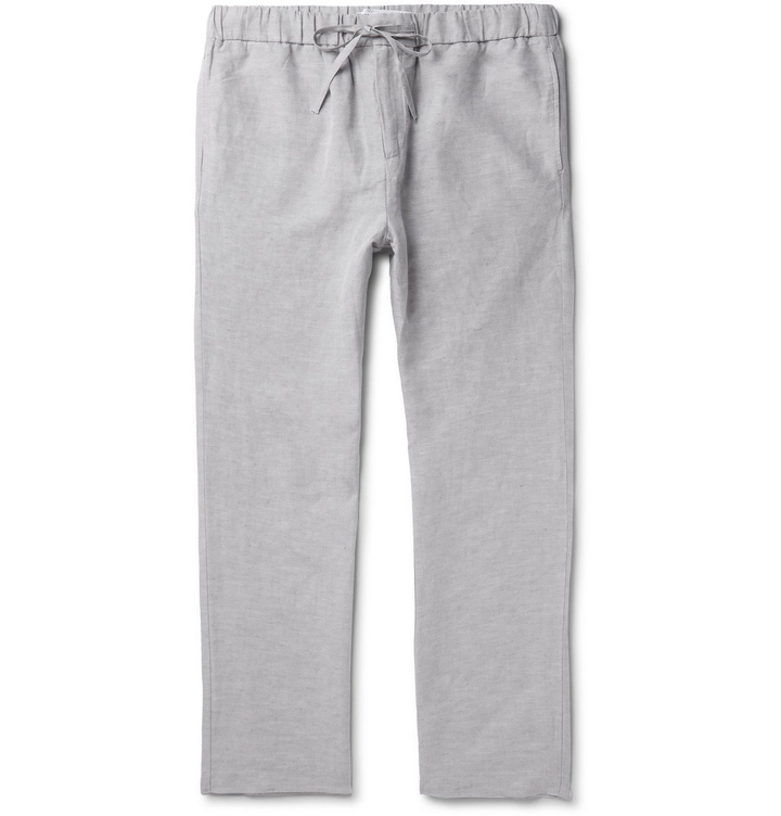 Photo: Frescobol Carioca - Slub Tencel and Linen-Blend Drawstring Trousers - Gray