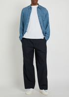 Officine Générale Nilson Wide-leg Cotton Trousers Navy