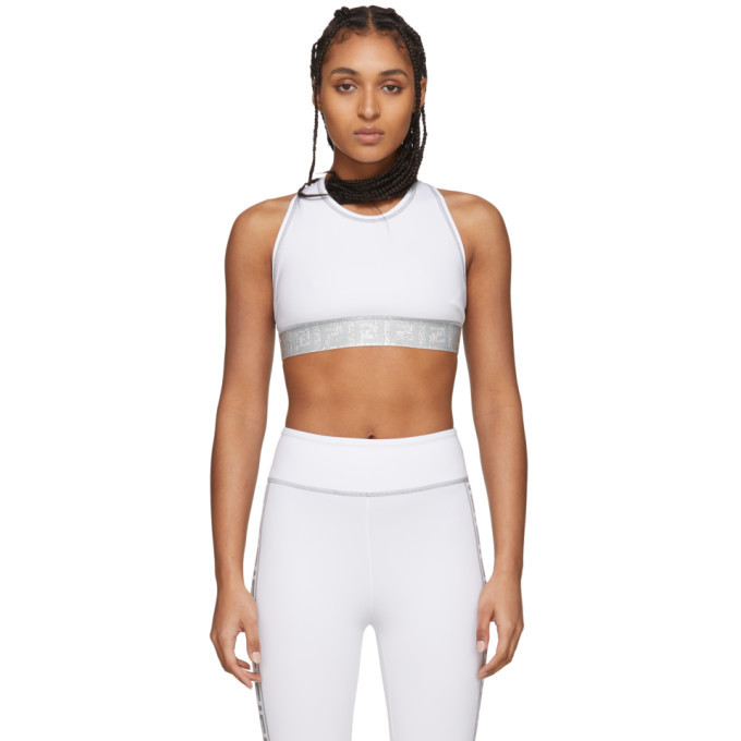 Photo: Fendi White Forever Fendi Elastic Band Sports Bra