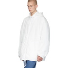 Maison Margiela White Hooded Windbreaker Jacket