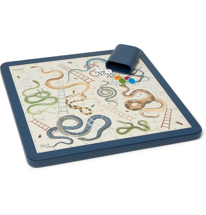 Photo: William & Son - Leather Snakes and Ladders Set - Blue