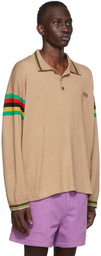 Bode SSENSE Exclusive Tan Cycling Jersey Long Sleeve Polo