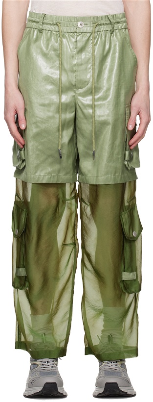 Photo: Feng Chen Wang Green Paneled Trousers