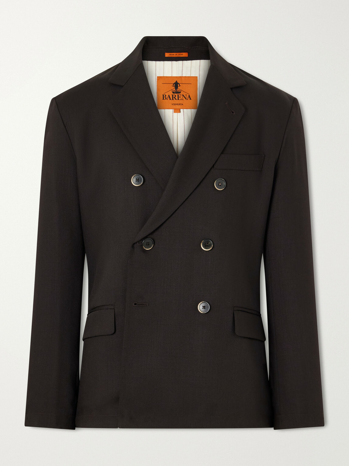 Barena - Double-Breasted Virgin Wool-Gabardine Blazer - Brown