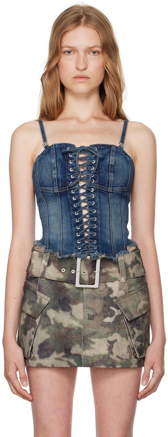 MISBHV Blue Lara Denim Corset Top