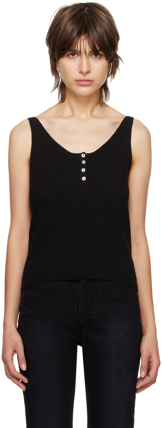 Dunst Black Buttoned Tank Top