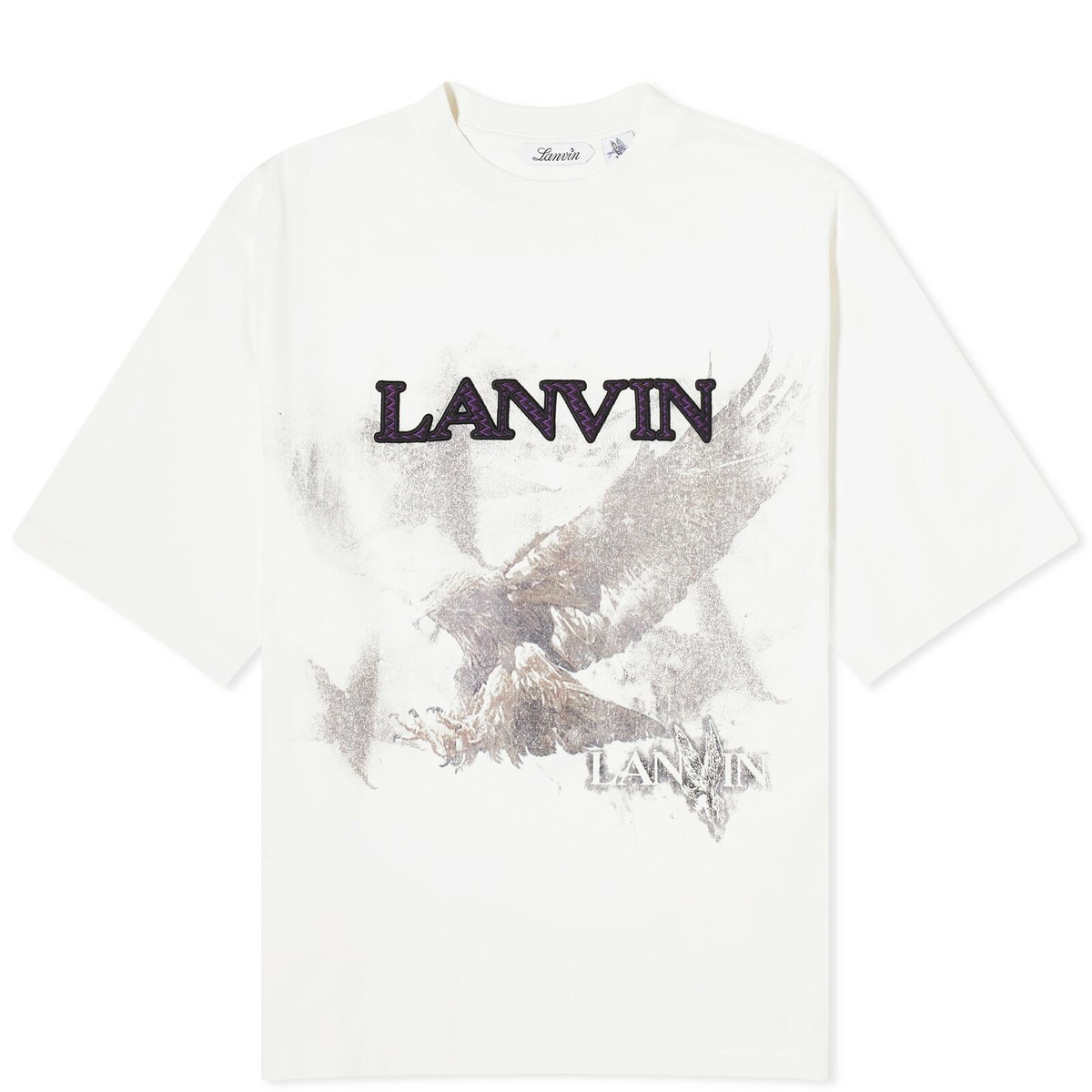 Lanvin Men's x Future Eagle Print T-Shirt in White Mustang