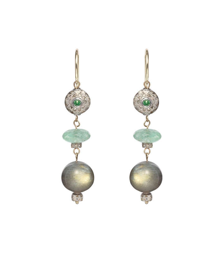 Photo: Ileana Makri 9kt gold (375/1000) and sterling silver (925) earrings with gemstones