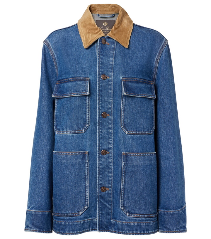 Photo: Loro Piana Corduroy-trimmed denim jacket