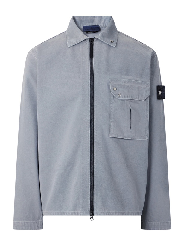 Photo: Stone Island - DENIM Corroded Bull Denim-TC Overshirt - Gray