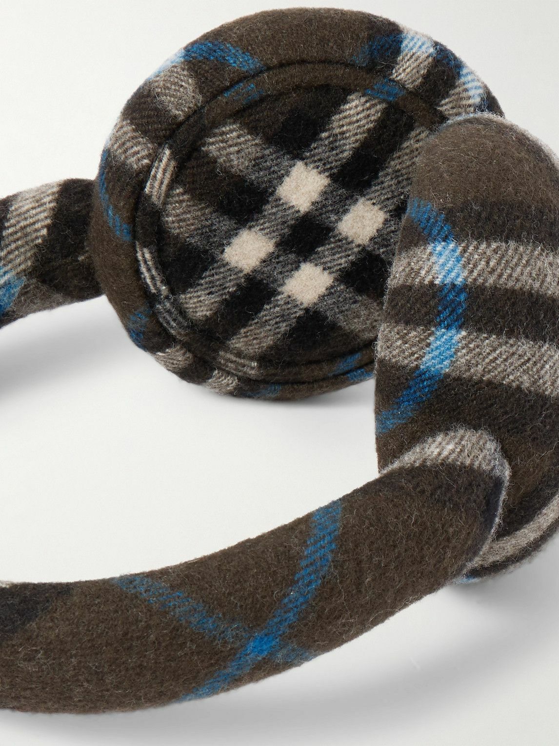 Burberry - Checked Cotton-Flannel Earmuffs - Brown