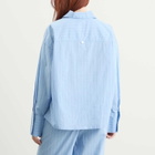 Calvin Klein Women's Cotton Poplin Sleep Shirt in Trail Stripe Frozen Fjord