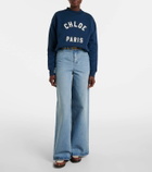 Chloé Marcie leather and canvas loafers
