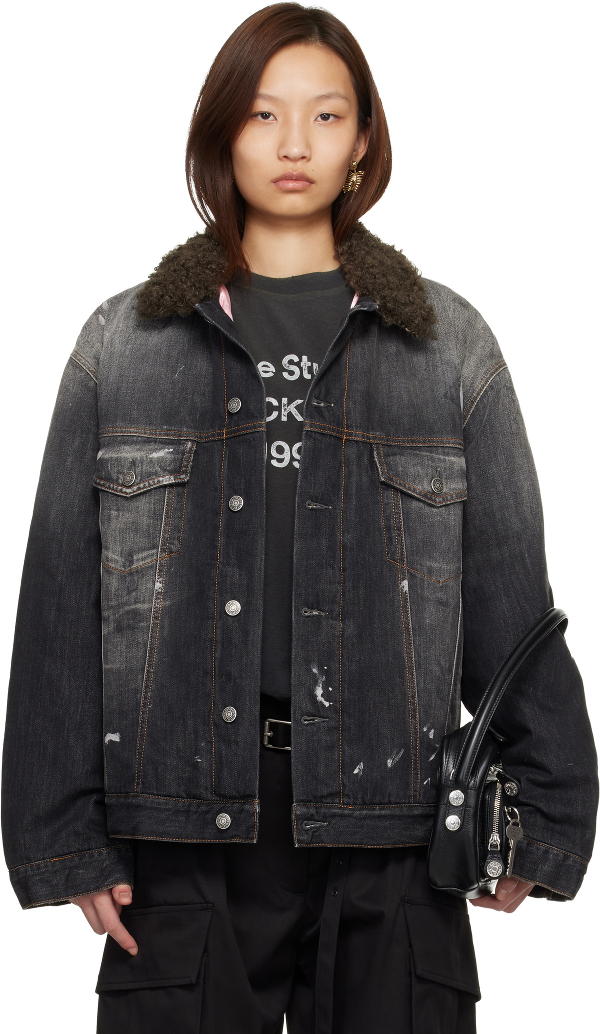 Acne Studios Black Lined Denim Jacket