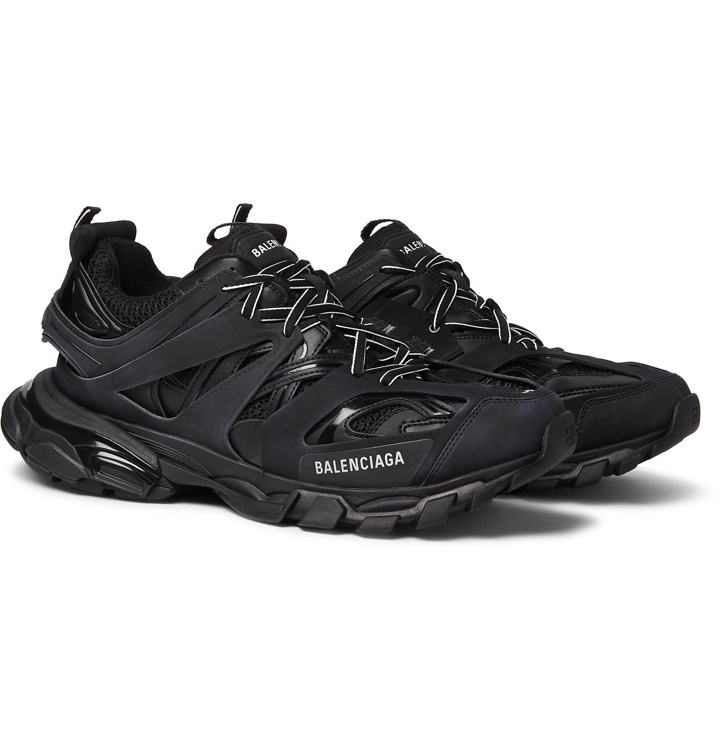 Photo: Balenciaga - Track Nylon, Mesh and Rubber Sneakers - Black