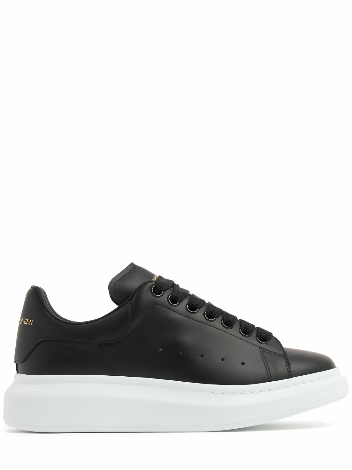 スニーカー Oversize Sneakers in Black & Silver Leather Women's Oversized Sneaker in Black | McQueen CA