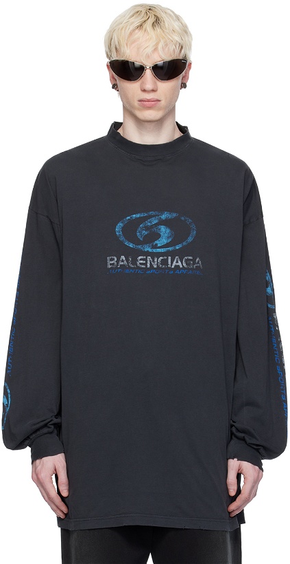 Photo: Balenciaga Black Surfer Long Sleeve T-Shirt