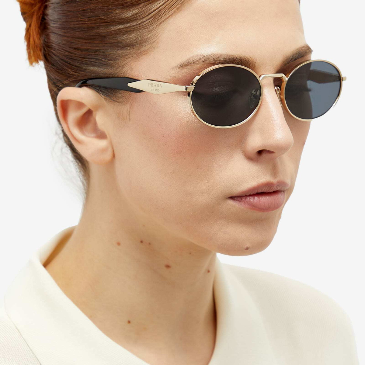 Prada SPR65Z Oval Sunglasses | Fashion Eyewear US