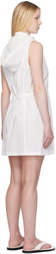 AMOMENTO White Nylon Hooded Minidress