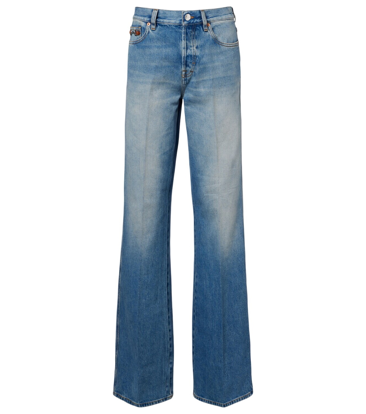 Gucci Blue Eco-Washed Denim GG Jacquard Jeans Gucci