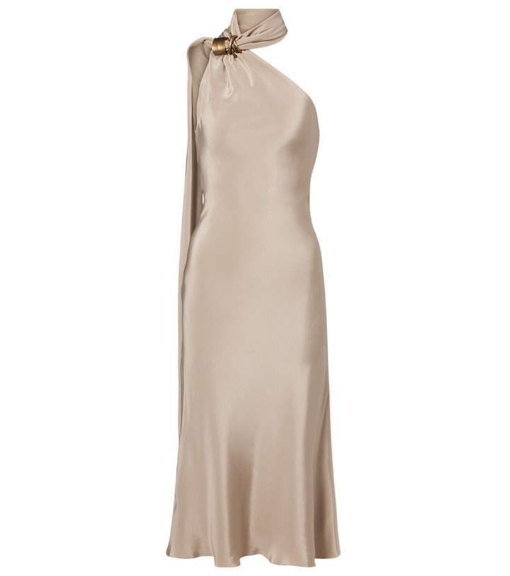 Photo: Max Mara Elegante one-shoulder silk crêpe maxi dress