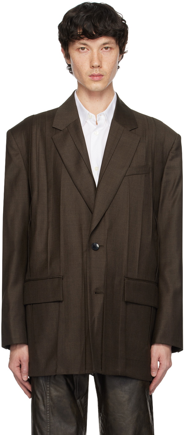 Feng Chen Wang Brown Folding Blazer