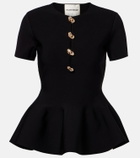 Roland Mouret Embellished peplum top