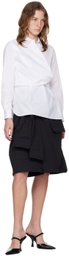 Juun.J White Twisted Wrap Shirt