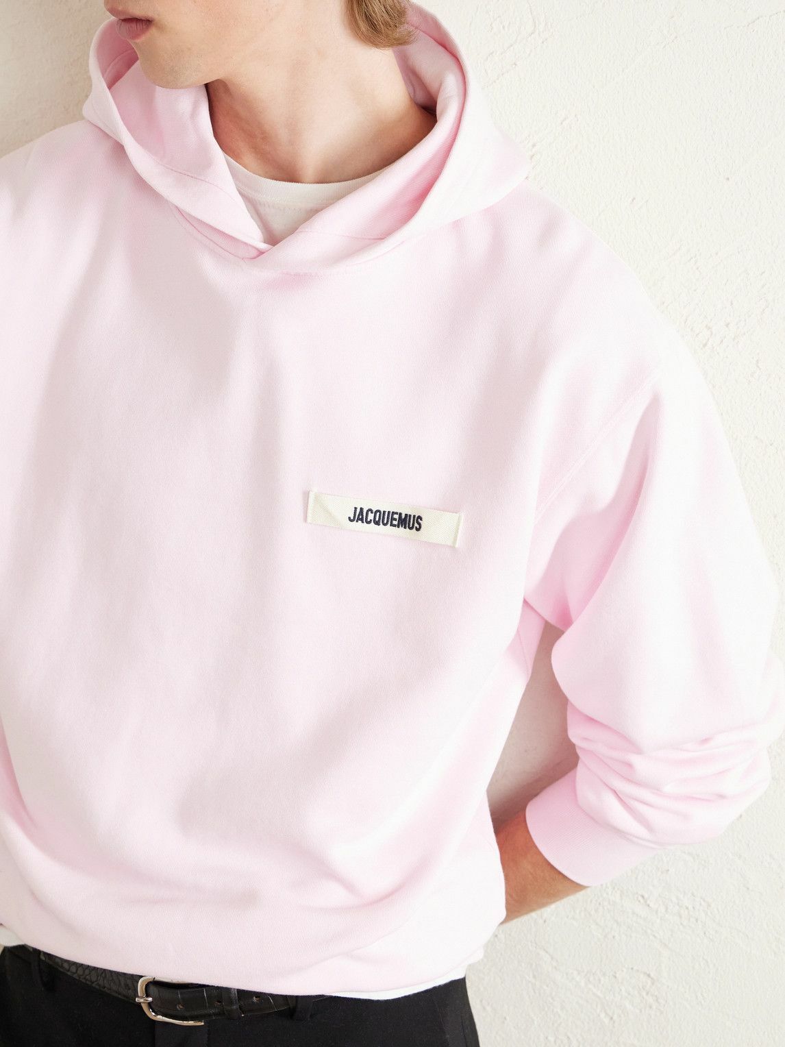 Jacquemus - Logo-Appliquéd Cotton-Jersey Hoodie - Pink