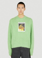 Graphic Print Sweater in Green
