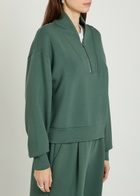 Varley Davidson Half-zip Stretch-jersey Sweatshirt Dark Green