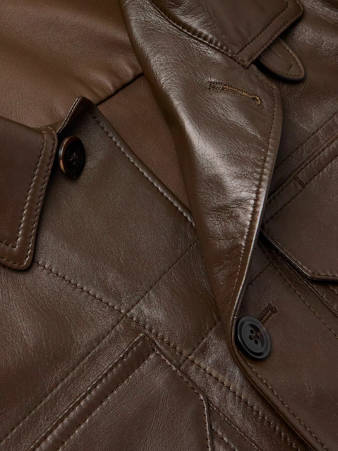 レザージャケット・コート TOM FORD FW25 Tom Ford Jackets Brown (CSF683 FUL024KB396) TOM FORD - Leather Jacket - Brown TOM FORD