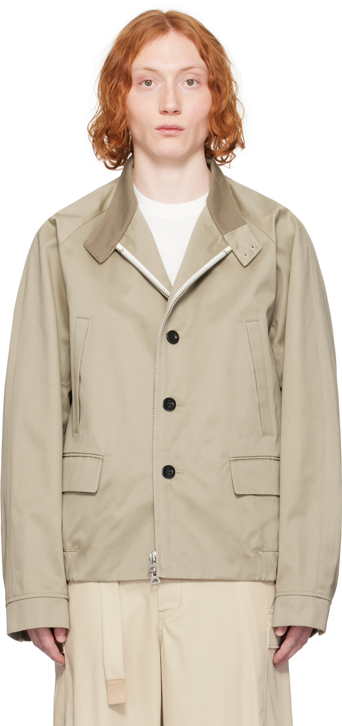 sacai Beige Cotton Chino Jacket Sacai