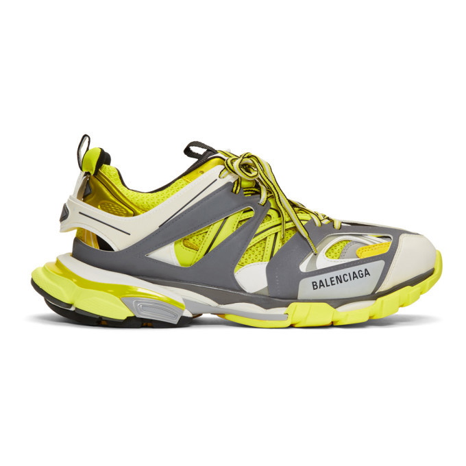 Photo: Balenciaga Yellow and Grey Track Runner Sneakers