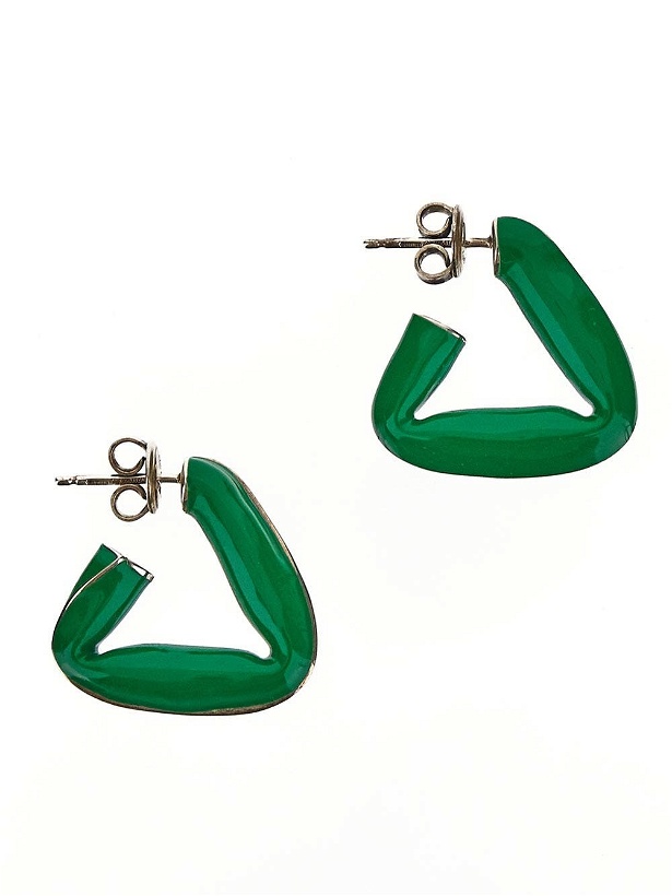 Photo: Bottega Veneta Triangular Hoop Enameled Earrings