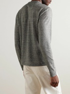 Officine Générale - Striped Cotton and Linen-Blend T-Shirt - Gray